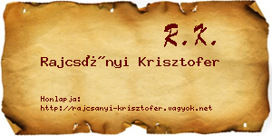 Rajcsányi Krisztofer névjegykártya