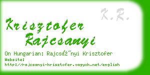 krisztofer rajcsanyi business card